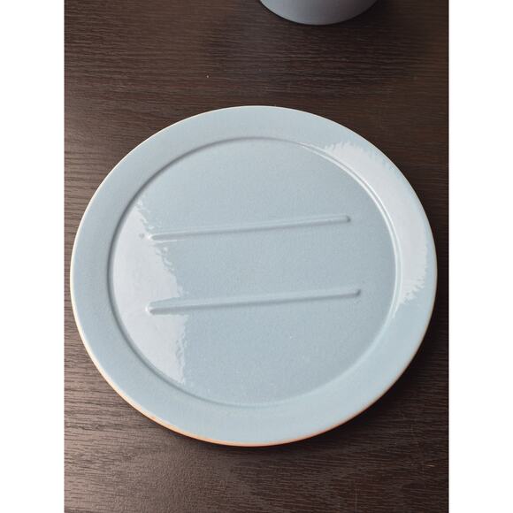 Marcrest Swiss Alpine Gravy Boat and Butter Dish Plate Blue 1950s Mid-Century - Picture 9 of 10